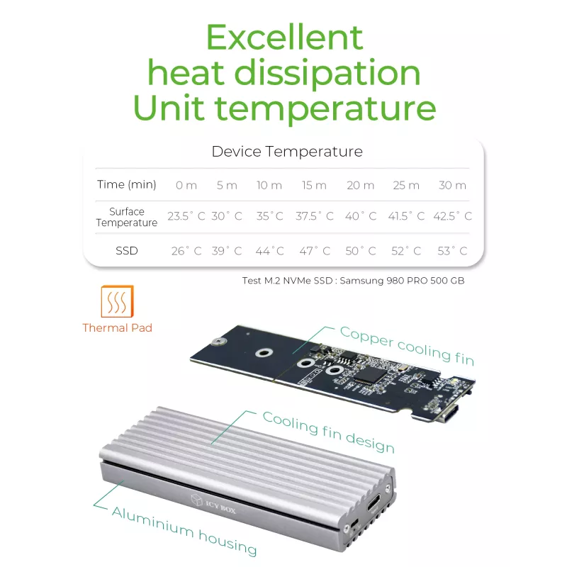 ICY BOX IB-1817Ma-C31 SSD enclosure Silver M.2
