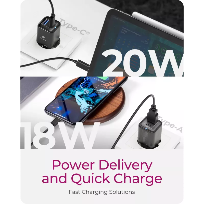 ICY BOX IB-PS1020-PD Universal Black AC Fast charging Indoor