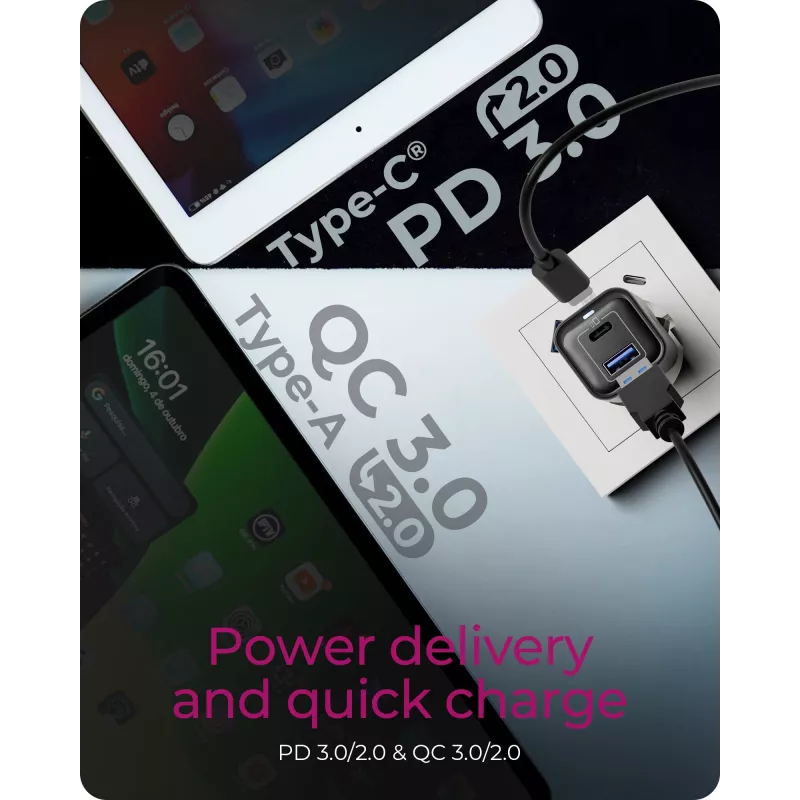 ICY BOX IB-PS1020-PD Universal Black AC Fast charging Indoor