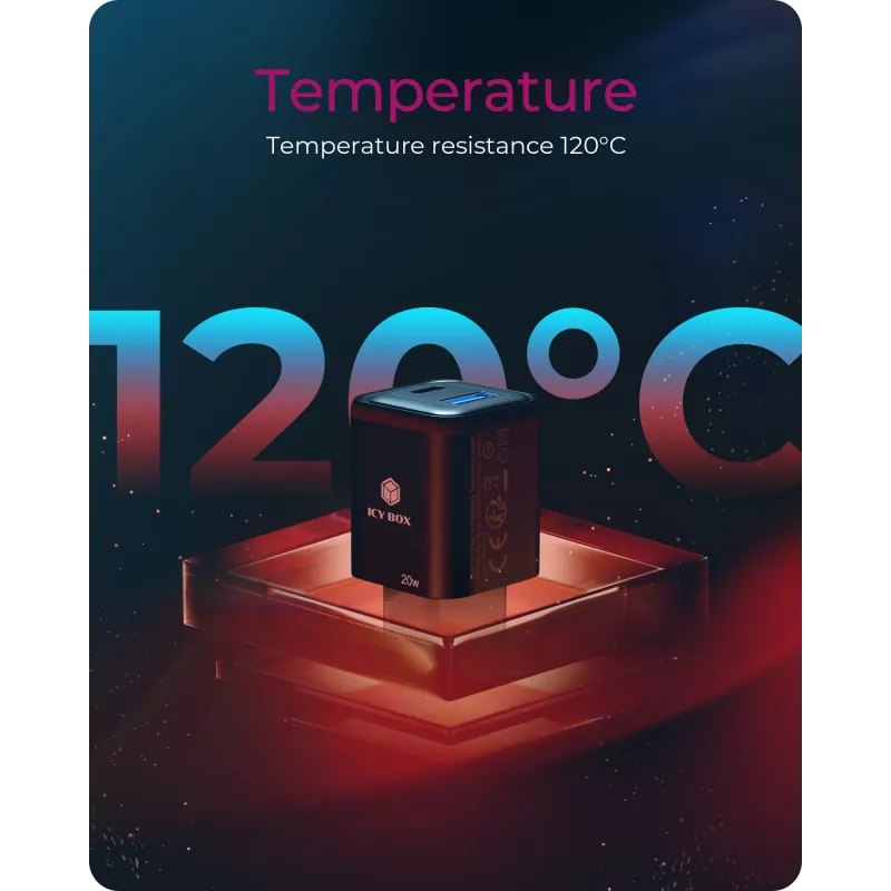 ICY BOX IB-PS1020-PD Universal Black AC Fast charging Indoor