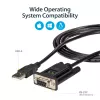 StarTech.com 6ft (1.8m) 1-Port USB to Serial RS232 Adapter, FTDI DB9 Serial DCE Adapter Cable, Null Modem, USB 2.0 - TAA