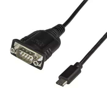 StarTech.com USB C to Serial Adapter Cable with COM Port Retention - 16 inch (40cm) USB Type C to RS232 (DB9) Serial Converter Cable - For PLCs, Scanners, Printers - Windows/Mac/Linux