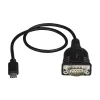 StarTech.com USB C to Serial Adapter Cable with COM Port Retention - 16 inch (40cm) USB Type C to RS232 (DB9) Serial Converter Cable - For PLCs, Scanners, Printers - Windows/Mac/Linux