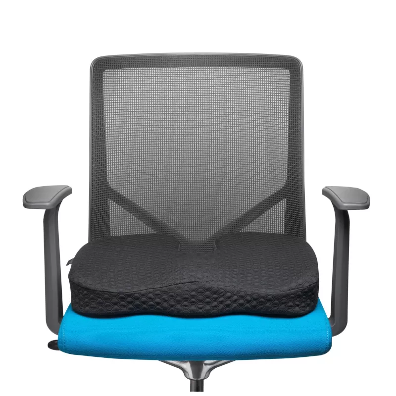 Kensington Premium Cool-Gel Seat Cushion, Seat cushion, Memory foam, Chair, Black, Monochromatic, Zipper