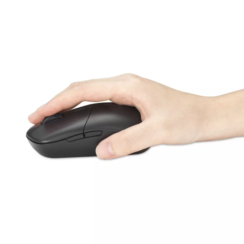 Kensington MY430 EQ Rechargeable Mouse, Ambidextrous, Optical, RF Wireless + Bluetooth, 2400 DPI, Black