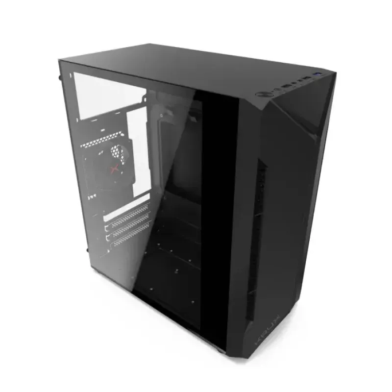 PC case KRUX Astro Cube Black — cube chassis, supports micro ATX/mini‑ITX, 1×3.5 inch + 2×2.5 inch bays, side window, max PSU 28 cm, max cooler height 136 mm