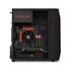 PC case KRUX Astro Cube Black — cube chassis, supports micro ATX/mini‑ITX, 1×3.5 inch + 2×2.5 inch bays, side window, max PSU 28 cm, max cooler height 136 mm