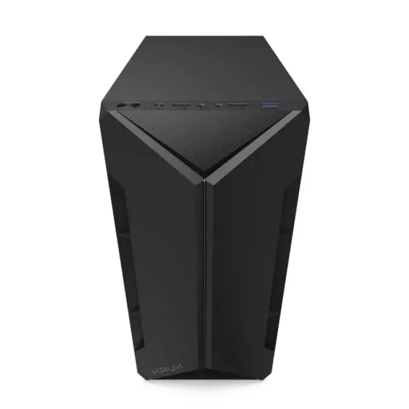 PC case KRUX Astro Cube Black — cube chassis, supports micro ATX/mini‑ITX, 1×3.5 inch + 2×2.5 inch bays, side window, max PSU 28 cm, max cooler height 136 mm