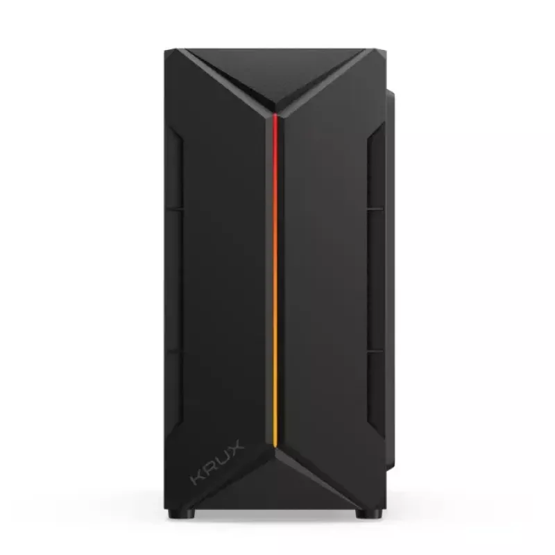 PC case KRUX Astro Cube Black — cube chassis, supports micro ATX/mini‑ITX, 1×3.5 inch + 2×2.5 inch bays, side window, max PSU 28 cm, max cooler height 136 mm