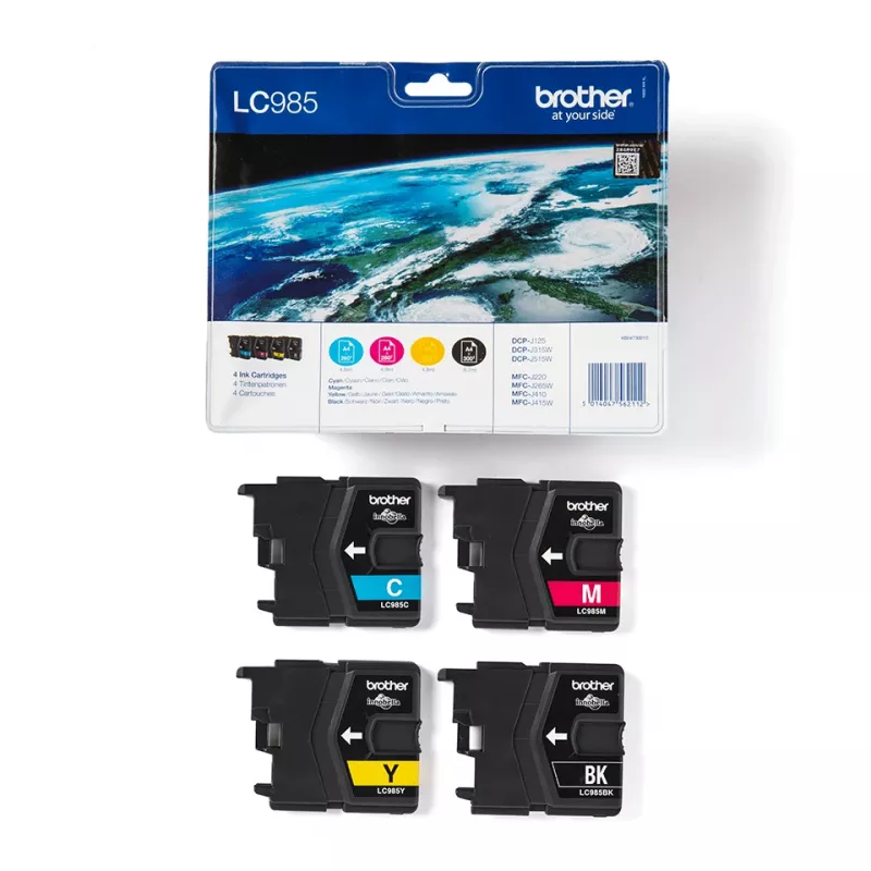 Brother LC985VALBP ink cartridge 4 pc(s) Original Black, Cyan, Magenta, Yellow