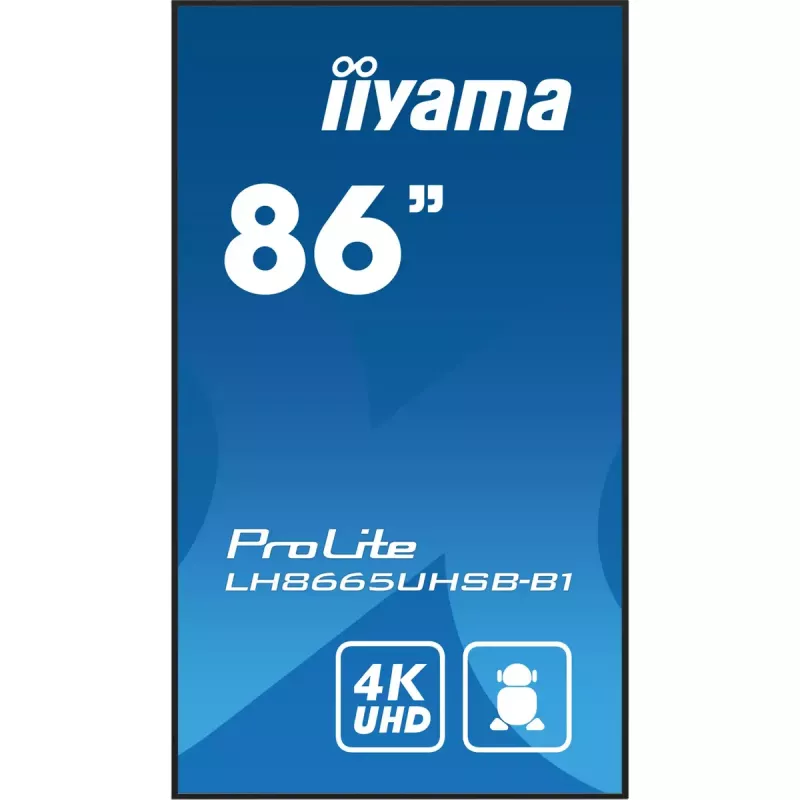 iiyama LH8665UHSB-B1 Signage Display Kiosk design 2.18 m (86 inch) LED Wi-Fi 800 cd/m² 4K Ultra HD Black Built-in processor Android 11 24/7