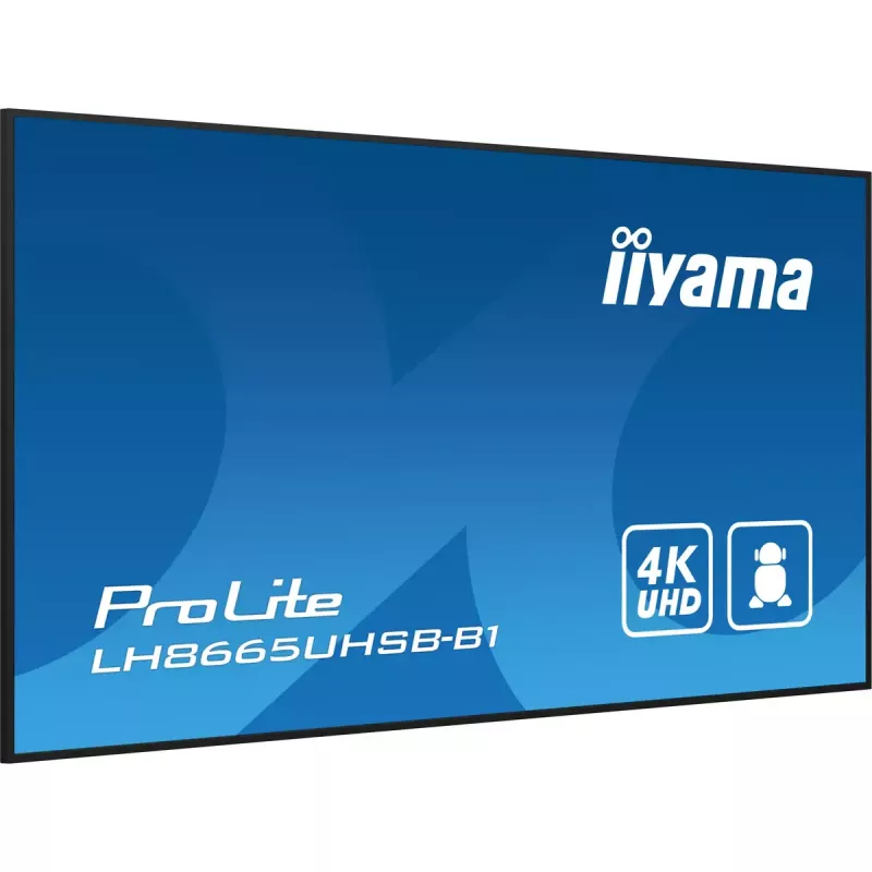 iiyama LH8665UHSB-B1 Signage Display Kiosk design 2.18 m (86 inch) LED Wi-Fi 800 cd/m² 4K Ultra HD Black Built-in processor Android 11 24/7