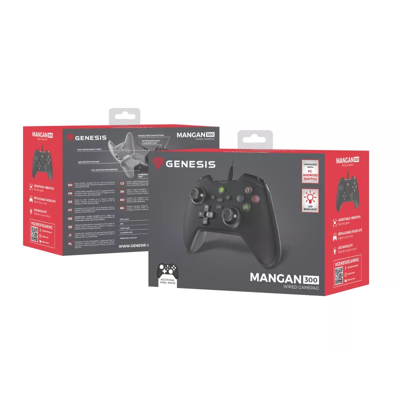 GENESIS Mangan 300 Black USB Gamepad Analogue / Digital Android, Nintendo Switch, PC