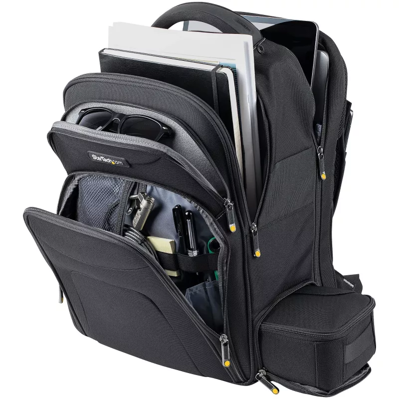 StarTech.com 17.3 inch Laptop Backpack with Removable Accessory Organizer Case - Professional IT Tech Backpack for Work/Travel/Commute - Ergonomic Computer Bag - Durable Ballistic Nylon - Notebook/Tablet Pockets