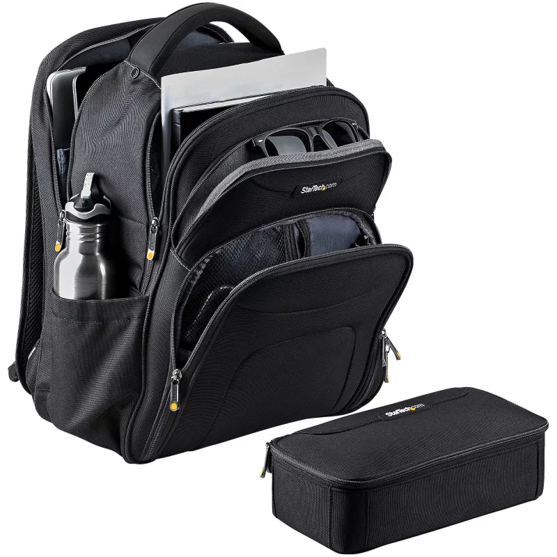 StarTech.com 17.3 inch Laptop Backpack with Removable Accessory Organizer Case - Professional IT Tech Backpack for Work/Travel/Commute - Ergonomic Computer Bag - Durable Ballistic Nylon - Notebook/Tablet Pockets
