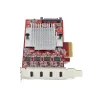 StarTech.com 4-Port USB Type-C PCIe Card, USB 3.2 10Gbps, USB-C PCI Express Expansion Card, 4x Independent USB Controllers, Windows/Linux/macOS, TAA-Compliant