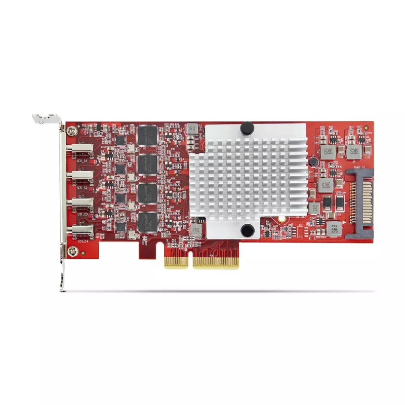 StarTech.com 4-Port USB Type-C PCIe Card, USB 3.2 10Gbps, USB-C PCI Express Expansion Card, 4x Independent USB Controllers, Windows/Linux/macOS, TAA-Compliant