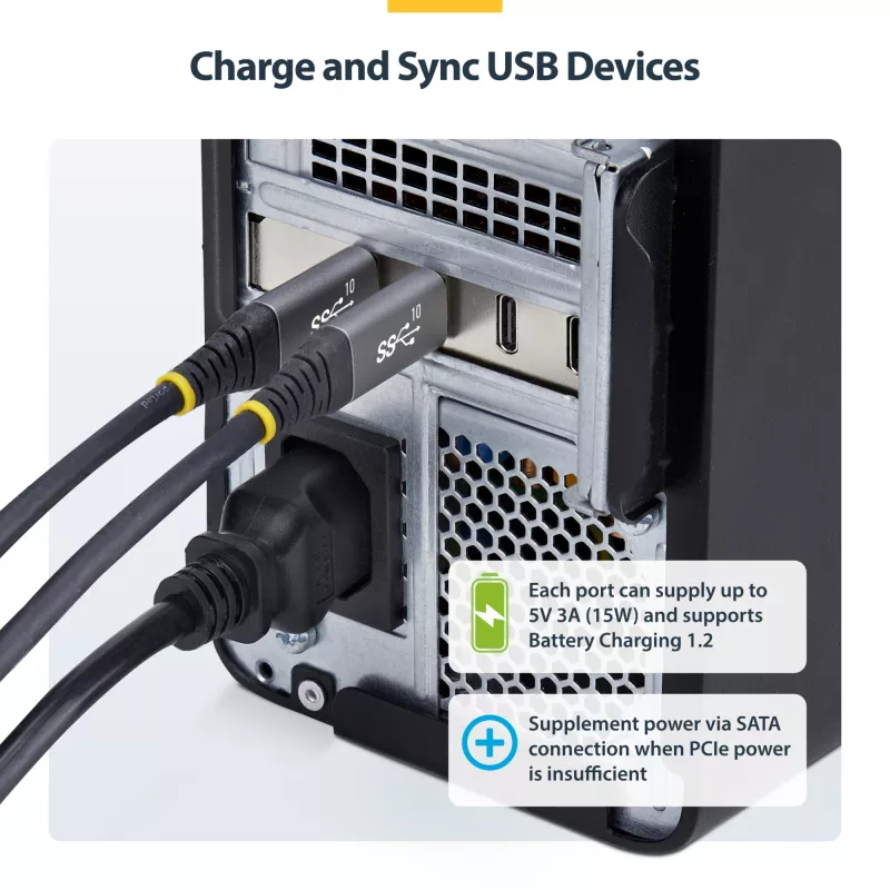 StarTech.com 4-Port USB Type-C PCIe Card, USB 3.2 10Gbps, USB-C PCI Express Expansion Card, 4x Independent USB Controllers, Windows/Linux/macOS, TAA-Compliant