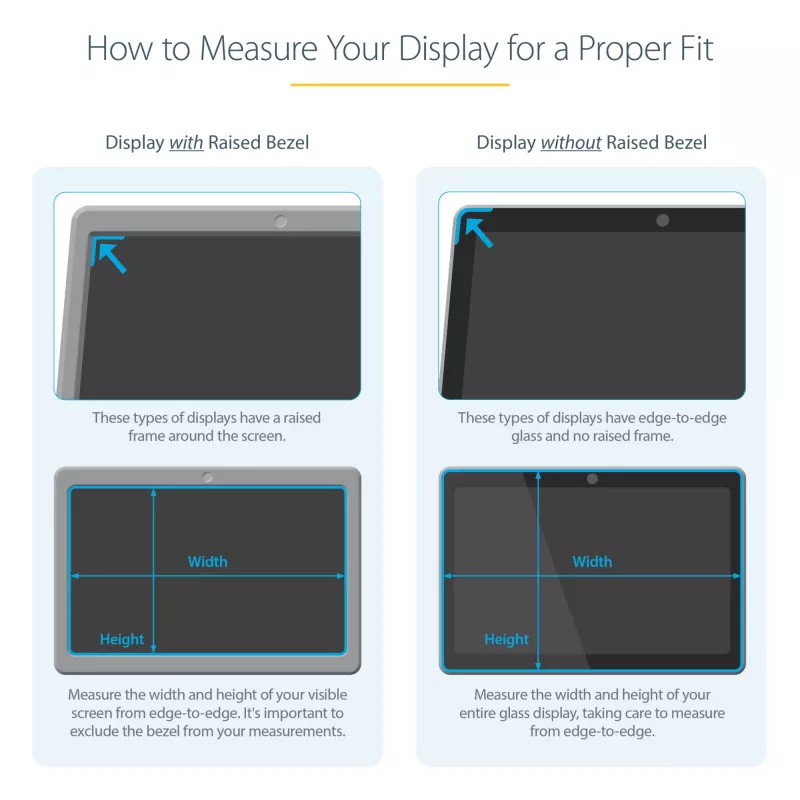 StarTech.com Laptop Privacy Screen for 15.6 inch Notebook - Magnetic Removable Laptop Display Security Filter - Blue Light Reducing Screen Protector - 16:9 - Matte/Glossy - +/-30 Degree