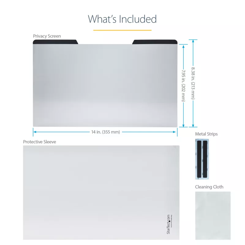 StarTech.com Laptop Privacy Screen for 15.6 inch Notebook - Magnetic Removable Laptop Display Security Filter - Blue Light Reducing Screen Protector - 16:9 - Matte/Glossy - +/-30 Degree