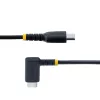 StarTech.com 1ft (30cm) USB C Charging Cable Right Angle - 60W PD 3A - Heavy Duty Fast Charge USB-C Cable - Black USB 2.0 Type-C - Rugged Aramid Fiber - USB Charging Cord