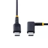 StarTech.com 1ft (30cm) USB C Charging Cable Right Angle - 60W PD 3A - Heavy Duty Fast Charge USB-C Cable - Black USB 2.0 Type-C - Rugged Aramid Fiber - USB Charging Cord