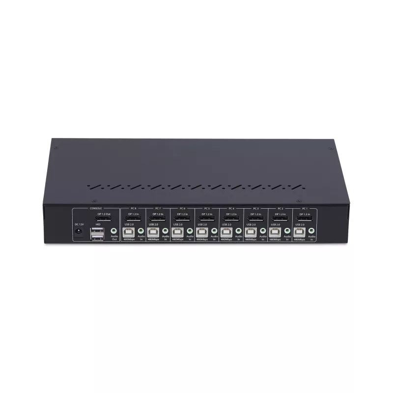 StarTech.com 8-Port DisplayPort KVM Switch with 1U Rack Mount Kit, 4K 60Hz DP 1.2, Push-Button & Hotkey Switching, 4-Port USB Hub, OS Independent, TAA Compliant