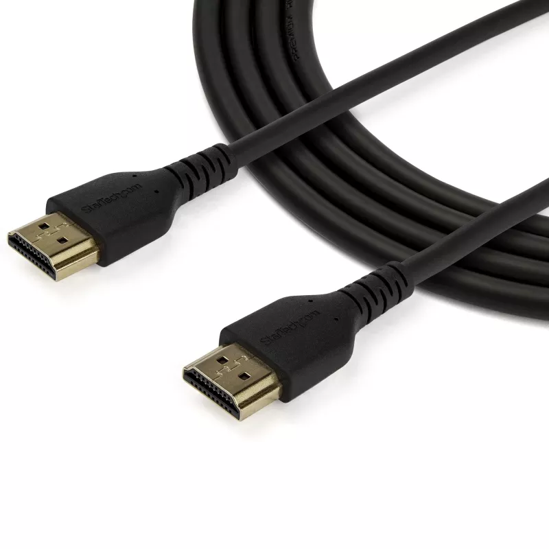 StarTech.com 6ft (2m) Slim HDMI 2.0 Cable, Flexible Premium Certified HDMI Cord with Ethernet, UHD 4K 60Hz HDR10, Durable Aramid Fiber Design with TPE Jacket