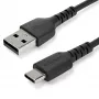 StarTech.com 2m USB A to USB C Charging Cable - Durable Fast Charge & Sync USB 2.0 to USB Type C Data Cord - Rugged TPE Jacket Aramid Fiber M/M 3A Black - Samsung S10, iPad Pro, Pixel