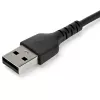 StarTech.com 2m USB A to USB C Charging Cable - Durable Fast Charge & Sync USB 2.0 to USB Type C Data Cord - Rugged TPE Jacket Aramid Fiber M/M 3A Black - Samsung S10, iPad Pro, Pixel