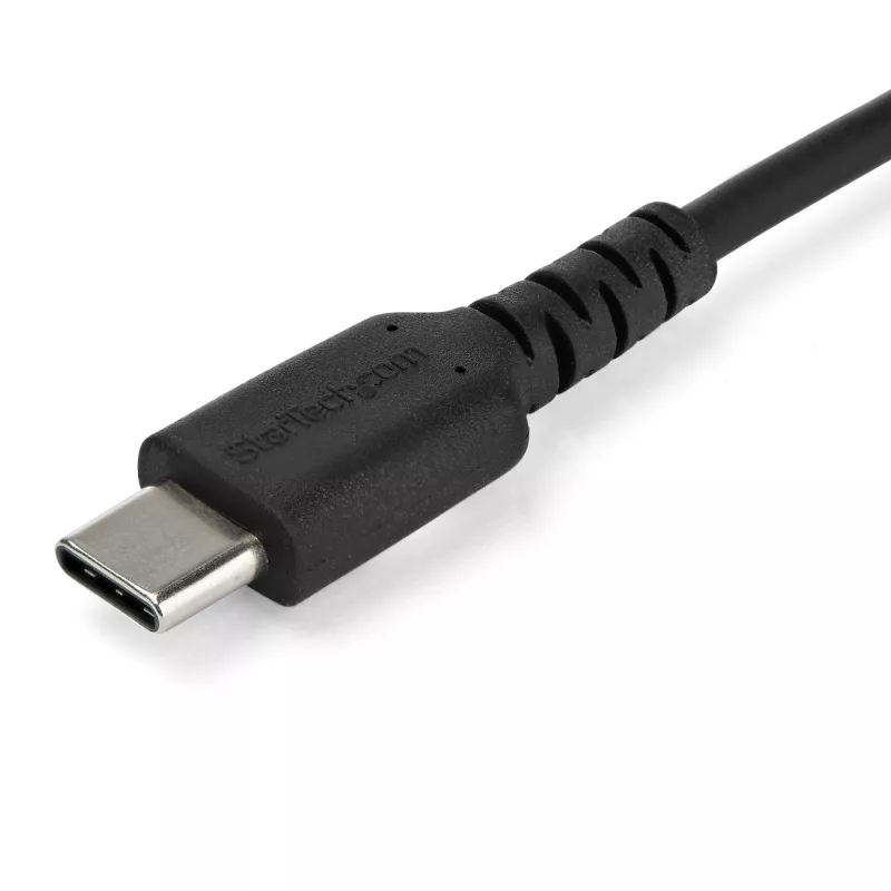 StarTech.com 2m USB C Charging Cable - Durable Fast Charge & Sync USB 2.0 Type C to USB C Laptop Charger Cord - TPE Jacket Aramid Fiber M/M 60W Black - Samsung S10 S20 iPad Pro MS Surface