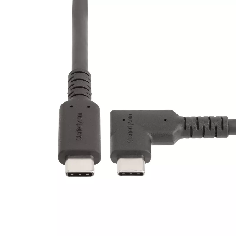 StarTech.com 6.6ft (2m) USB-C Cable, Right-Angled, USB 5Gbps, 100W (5A) Power Delivery, 4K 60Hz DP Alt Mode, Rugged USB C Cord - Thunderbolt Compatible