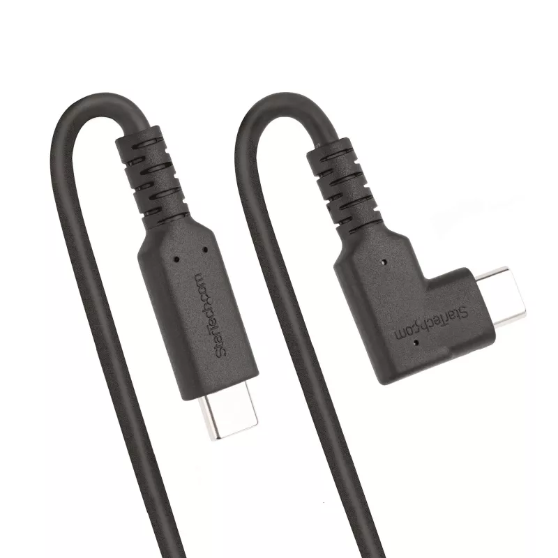 StarTech.com 6.6ft (2m) USB-C Cable, Right-Angled, USB 5Gbps, 100W (5A) Power Delivery, 4K 60Hz DP Alt Mode, Rugged USB C Cord - Thunderbolt Compatible