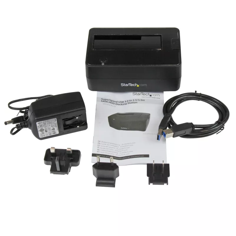 StarTech.com Single Bay USB 3.0 to SATA Hard Drive Docking Station, USB 3.0 (5 Gbps) Hard Drive Dock, External 2.5/3.5 inch SATA I/II/III HDD/SSD Docking Station, Top-Loading Hard Drive Bay