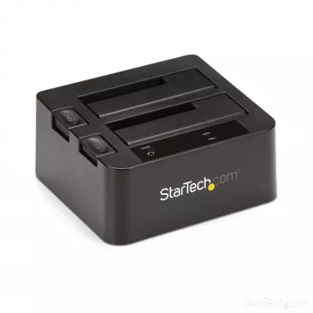 StarTech.com Dual-Bay USB 3.2 Gen 2 to SATA Hard Drive Docking Station, USB 10Gbps Hard Drive Dock, External 2.5/3.5 inch SATA I/II/III SSD/HDD Docking Station, Hot-Swap Hard Drive Bay, Top-Loading