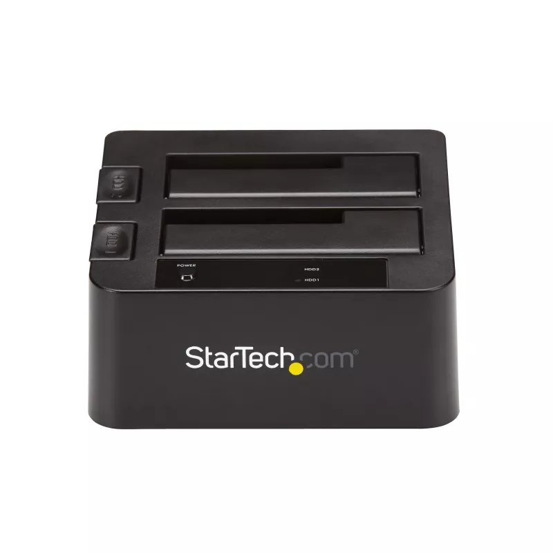 StarTech.com Dual-Bay USB 3.2 Gen 2 to SATA Hard Drive Docking Station, USB 10Gbps Hard Drive Dock, External 2.5/3.5 inch SATA I/II/III SSD/HDD Docking Station, Hot-Swap Hard Drive Bay, Top-Loading