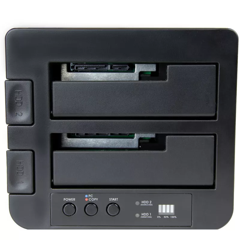 StarTech.com Standalone Hard Drive Duplicator, Dual Bay HDD/SSD Cloner/Copier, USB 3.1 (10Gbps) to SATA III HDD/SSD Docking Station, Hard Disk Duplicator Dock, Hard Drive Cloner