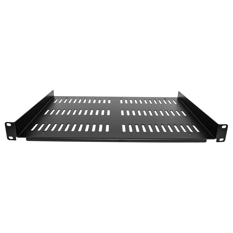 StarTech.com 1U Server Rack Shelf - Universal Vented Rack Mount Cantilever Tray for 19 inch Network Equipment Rack & Cabinet - Durable Design - Weight Capacity 55lb/25kg - 12 inch Deep Shelf, Black