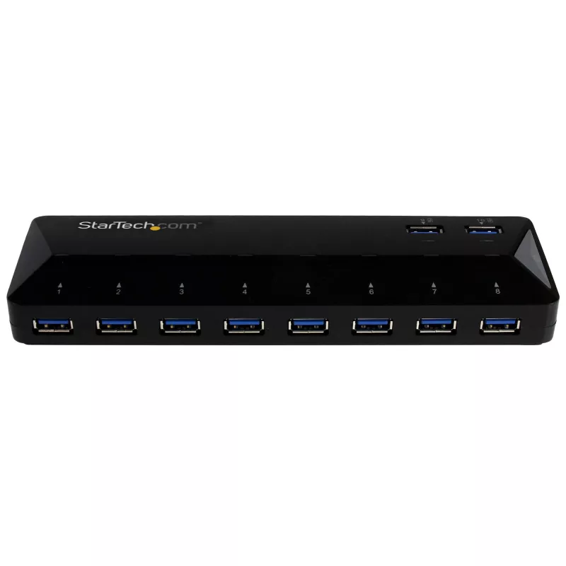 StarTech.com 10-Port USB 3.0 Hub with Charge and Sync Ports - 2 x 1.5A Ports~10-Port USB 3.0 Hub with Charge and Sync Ports - 5Gbps - 2 x 1.5A Ports