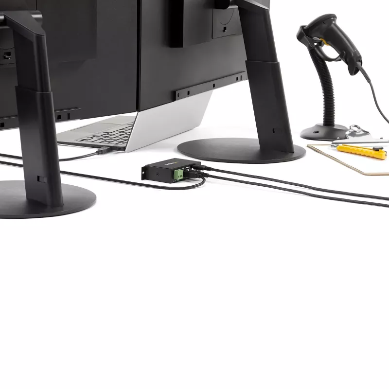 StarTech.com 4-Port USB 2.0 Hub - Metal Industrial USB-A Hub - Din Rail, Wall or Desk Mountable USB Data Hub - TAA Compliant USB Expander Hub
