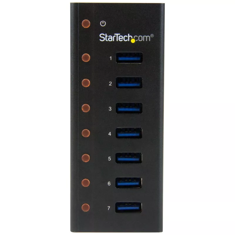 StarTech.com 7-Port USB 3.0 Hub - Desktop or Wall-Mountable Metal Enclosure~7-Port USB 3.0 Hub (5Gbps) - Desktop or Wall-Mountable Metal Enclosure