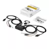 StarTech.com 2 Port DisplayPort KVM Switch - 4K 60Hz - Compact Dual Port UHD DP 1.2 USB Desktop KVM Switch with 4ft Cables & Audio - Bus Powered & Remote Switching - MacBook ThinkPad