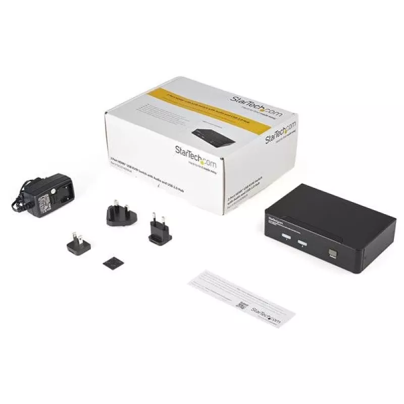 StarTech.com 2 Port USB HDMI KVM Switch with Audio and USB 2.0 Hub