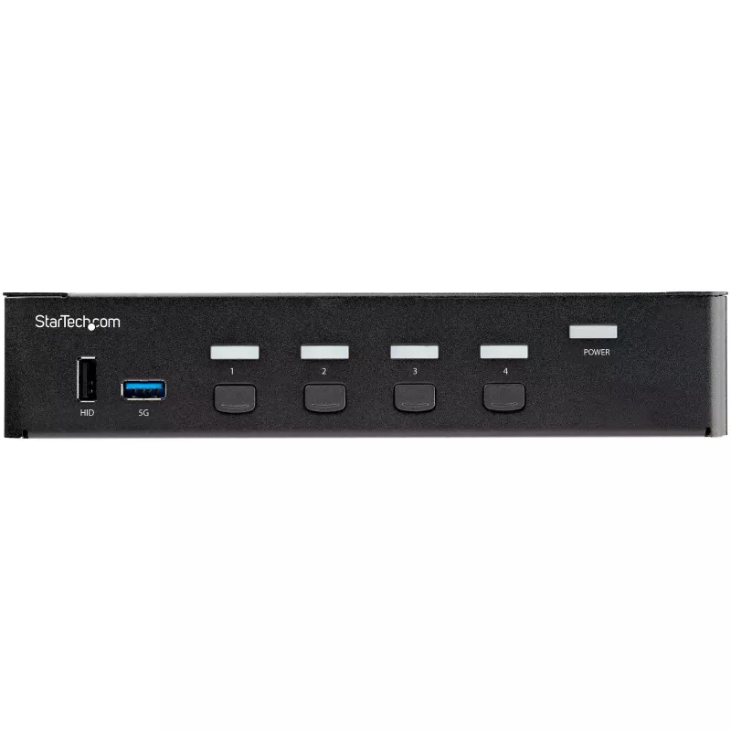 StarTech.com 4 Port HDMI KVM Switch - Single Monitor 4K 60Hz Ultra HD HDR - Desktop HDMI 2.0 KVM Switch with 2 Port USB 3.0 Hub (5Gbps) and 4x USB 2.0 HID, Audio - Hotkey Switching - TAA