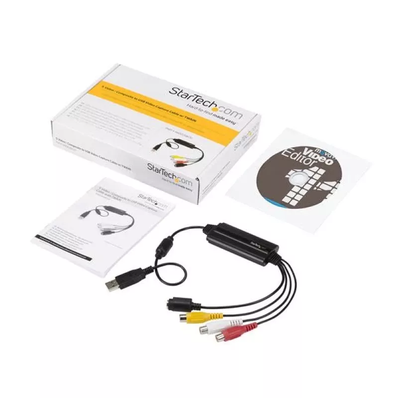 StarTech.com USB Video Capture Adapter Cable - S-Video/Composite to USB 2.0 SD Video Capture Device Cable - TWAIN Support - Analog to Digital Converter for Media Storage - Windows Only
