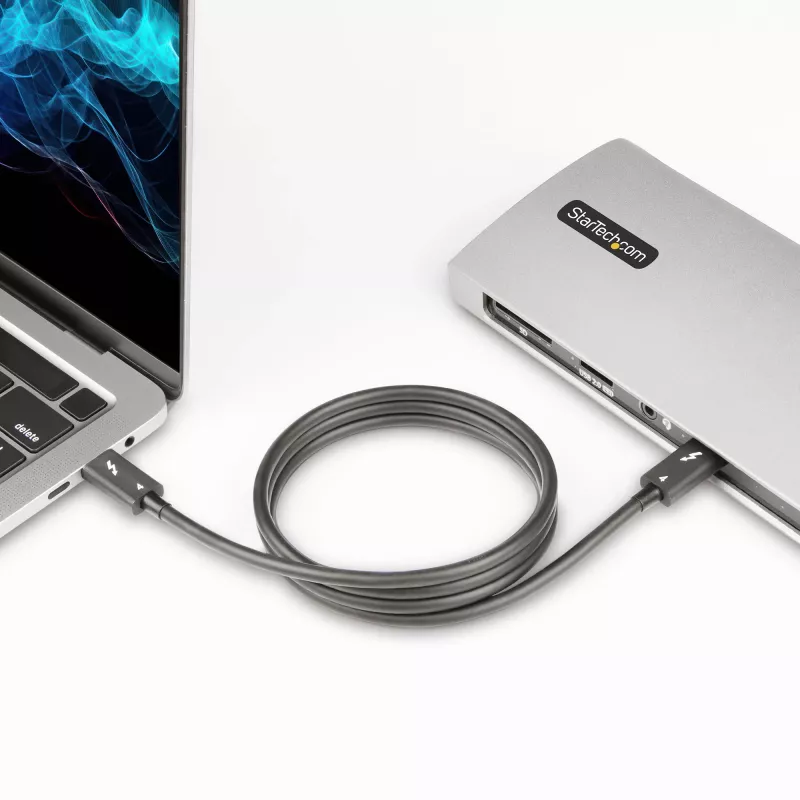 StarTech.com 3ft (1m) Thunderbolt 4 Cable - 40Gbps - 100W PD - 4K/8K Video - Intel-Certified Thunderbolt Cable - Compatible w/ USB4/Thunderbolt 3/USB 3.2/USB Type-C/DisplayPort