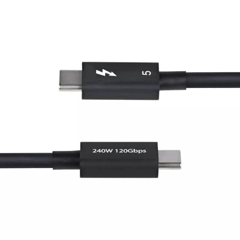 StarTech.com 3ft (1m) Thunderbolt 5 Cable, 80Gbps/Up to 120Gbps, 240W PD, 8K 60Hz, Certified Thunderbolt Cable - Compatible w/Thunderbolt 4/USB4/USB-C