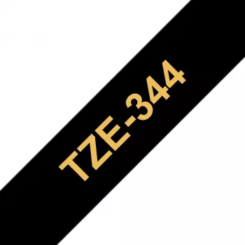 Brother Laminated tape 18mm, Gold on black, TZe, Thermal transfer, China, 5 year(s), Brother