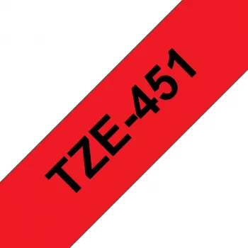 Brother TZE-451 label-making tape Black on red TZ
