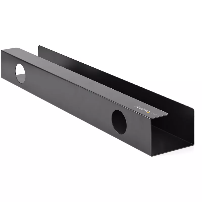 StarTech.com Under Desk Cable Management Tray - Office/Standing Desk Cable Tray Organizer - Desk/Table Mount Holder for Cords/Wire/Power Strip - Computer Cable Manager - 23-1/2“L x 4-1/2”D